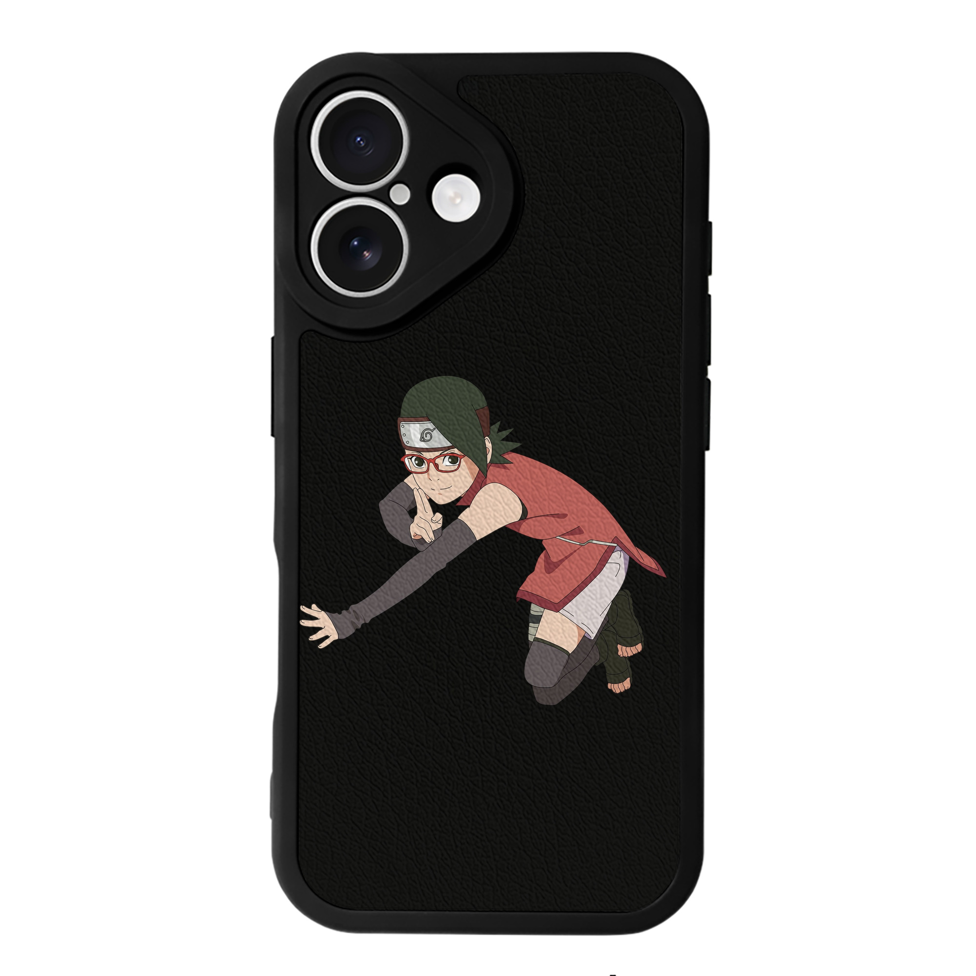 （画像用） NARUTO -ナルト- うちは サラダ Uchiha Sarada 【iPhone 16シリーズ対応】シリコンスマホケース（レザー調） 材質：シリコン